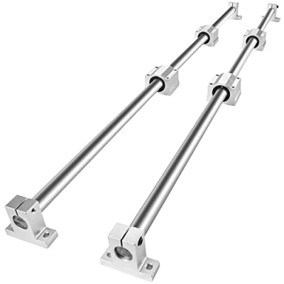 Abbildung von VEVOR Linearführungsschienen Set, SFC20 1000 mm, 2 Stück 39,4 Zoll/1000 mm Führungsschienen, 4 SC20 Gleitblöcke, Schienenstützen, Linearschienen und Lagersatz für automatisierte Ma