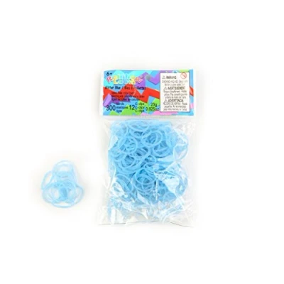 Abbildung von Gummibänder Rainbow Loom Blau mit Pailletten