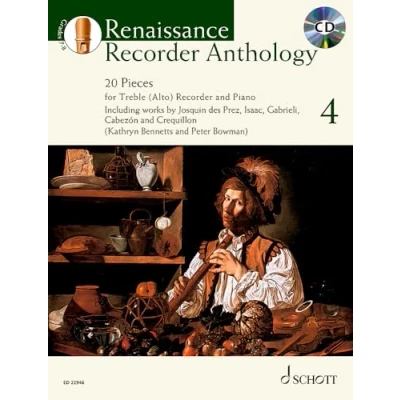 Abbildung von Renaissance Recorder Anthology 4: 20 Pieces. Band 4. Alt Blockflöte und Tasteninstrument. (Schott Series, 4)