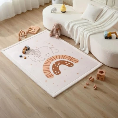 Abbildung von Wolkenweiche Spielmatte Baby 170x120x2,5cm Kinderzimmer Teppich mit hochwertigem Memory Schaum Krabbelmatte Rutschfester Unterseite Krabbeldecke Baby, Kinderteppich, Tatami Matte