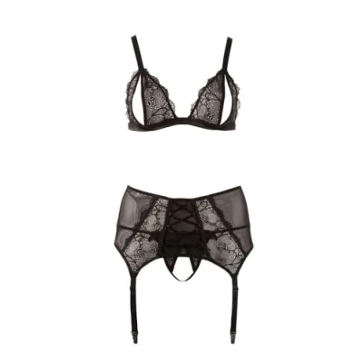 Abbildung von Cottelli Lingerie Collection Plus BH Strapsset, 3XL, schwarz