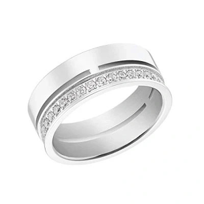Abbildung von s.Oliver Ring Edelstahl Damen Ringe, mit Zirkonia synth., Silber, Kommt in Schmuck Geschenk Box, 2031470