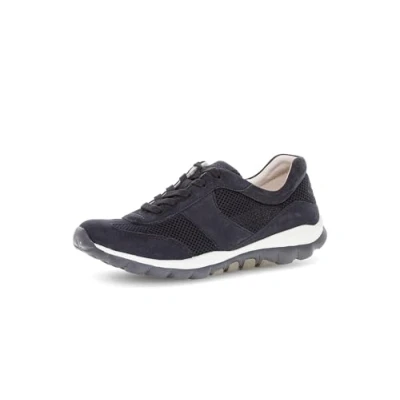 Abbildung von Gabor Damen Low Top Sneaker, Frauen Halbschuhe,Wechselfußbett,straßenschuhe,Strassenschuhe,Sportschuhe,nightbl.(S.w/blau),38.5 EU / 5.5 UK