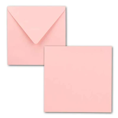 Abbildung von Quadratisches Einzelkarten Set 15 x cm mit Brief Umschlägen Rosa 25 Stück für Grußkarten &amp; mehr FarbenFroh by GUSTAV NEUSER