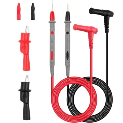 Abbildung von Messleitungen mit Krokodilklemmen, 1000V / 20A Multimeter Kabel Prüfkabel Zubehör, Testkabel Messspitzen Set für
