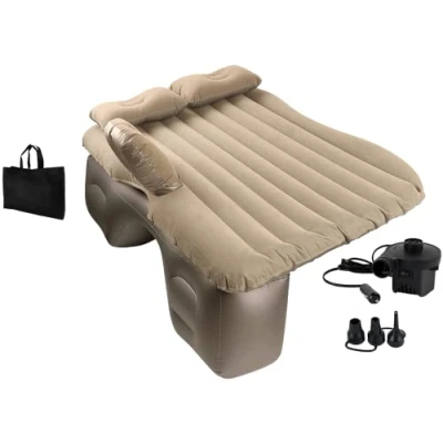 Abbildung von EDIESI, Luftmatratze Auto, Aufblasbares Bett, Autobett, Schlafmatratze, mit 12V elektrischer Luftpumpe und 3 Adaptern, Schnelle Inflation Deflation (Beige)