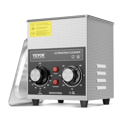Abbildung von VEVOR 2 L Ultraschallreiniger mit Heiztimer &amp; Korb professionelle digitale Ultraschall Reinigungsgeräte, 60 W Reinigungsmaschine für Uhreninstrumente Brillen Münzen Metallteile Werkzeuge Silber