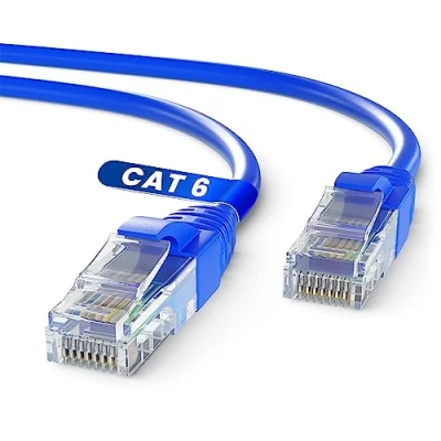 Abbildung von Mr. Tronic 15m Ethernet Netzwerkkabel, Cat 6 LAN Netzwerkkabel mit RJ45 Anschlüssen für schnelle Und zuverlässige Internetverbindung AWG24 Patchkabel 1Gbps UTP Cat6 CCA (15 Meter, Blau)