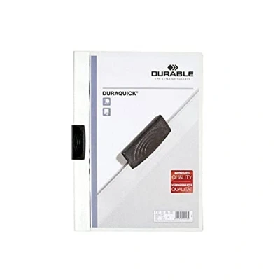 Abbildung von DURABLE Hunke &amp; Jochheim Klemm Mappe DURAQUICK®, Weich /Hartfolie, 20 Blatt, transparent/weiß