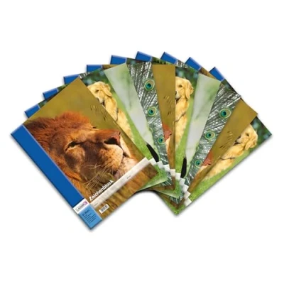 Abbildung von Landré Zeichen Block A3, 20 Blatt, 100 g/m², perforiert, 4 Tier Motive, 10 Stück