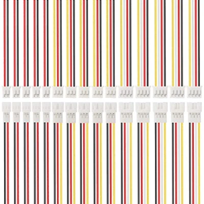 Abbildung von Youmile 10 Pairs 26AWG JST PH2.0 Stecker Anschlusskabel 2/3 / 4 Pin Buchse Männlich 200mm für Akku H36 H67 Blade Inductrix E010 E013