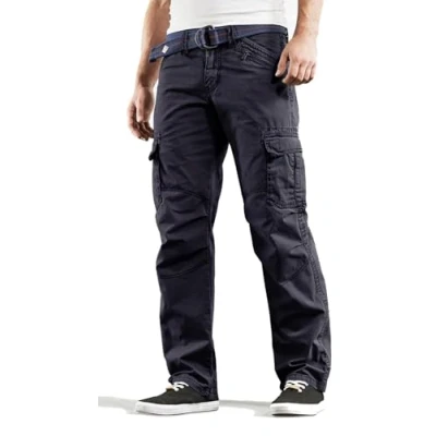 Abbildung von Timezone BenitoTZ Herren Cargohose Benito mit Stoffgürtel (W34/L34, 3393 dunkelblau)