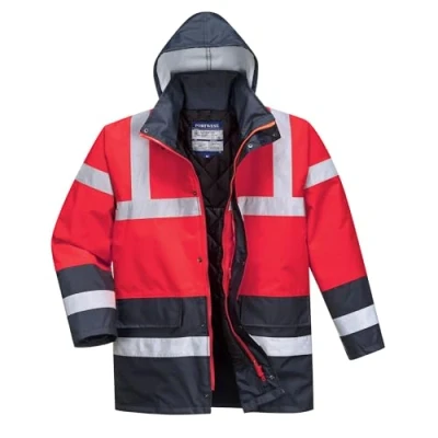 Abbildung von Portwest Warnschutz Kontrast Traffic Jacke, Größe: M, Farbe: Rot/Marine, S466RNRM