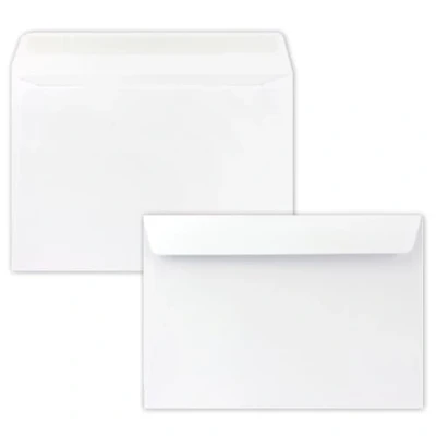 Abbildung von 50x Briefumschläge DIN C5 Hochweiß (Weiß) 16,2 x 22,9 cm Haftklebung Edle Kuverts für große Einladungen und Karten zum Geburtstag oder Hochzeit