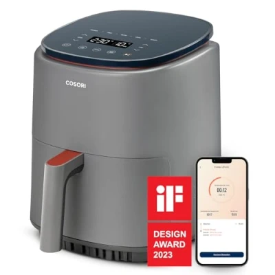 Abbildung von COSORI Lite Heißluftfritteuse 3.8L,7 Multifunktionen, MAX 230℃,WiFi verbunden,airfryer XL,Heißluftfrittesue klein,100+ PDF Rezepte,1500W Spülmaschinenfest, Grau