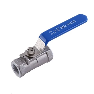 Abbildung von 1/2 Zoll Gewinde 1pc Kugelhahn , Ventile Kugelhähne Female Edelstahl SS 304 BSPT für Wasser, Öl und Gas mit blauen Verriegelung Griffe