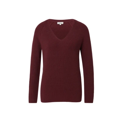 Abbildung von s.Oliver AUS MIT Vausschnitt Strickpullover, Damen, Größe: 34, Bordeaux