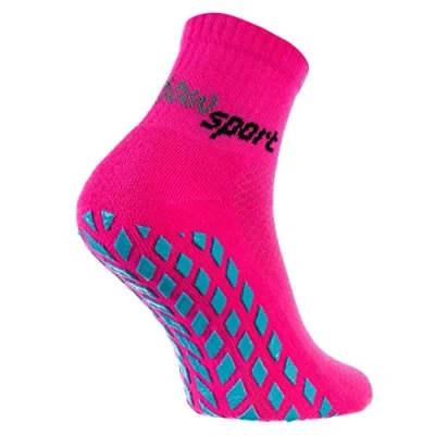 Abbildung von Rainbow Socks Neo ABS Sport Damen Herren Neon Sneaker Stopper Socken 1 Paar Rosa Größen 39 41