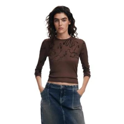 Abbildung von Desigual Damen 25SWTK05 T Shirt, Black, S