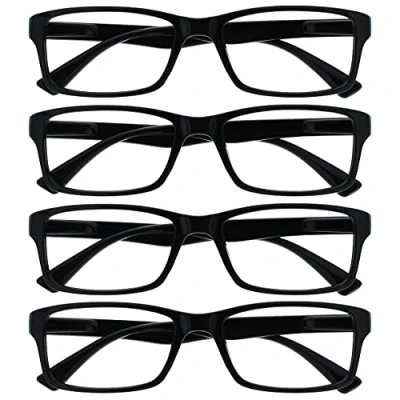 Abbildung von Die Lesebrille Unternehmen Schwarz Leser Wert 4er Pack Designer Stil Herren Frauen RRRR92 1 +3,50