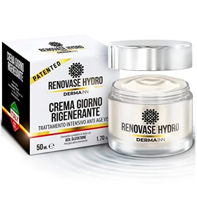 Abbildung von Renovase Hydro Anti Falten Gesichtscreme, feuchtigkeitsspendende regenerierend mit Hyaluronsäure, Acil Glutathion und Omega 3 Gesichtscreme Hyaluronsäure