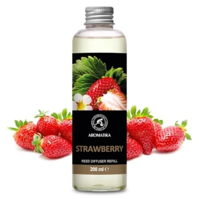 Abbildung von Raumduft Diffuser Nachfüller Erdbeere 200ml für Duftdiffusor Aroma Diffusers Lufterfrischer Raumbeduftung Raumluft Zimmerduft Reed Refill Strawberry