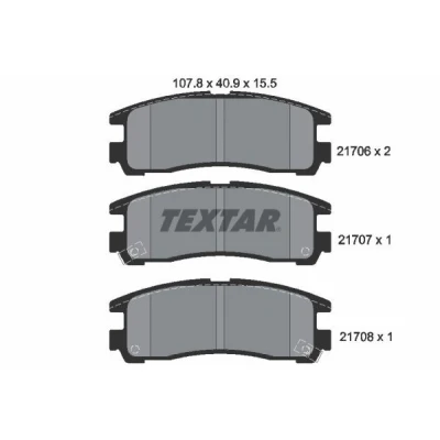 Abbildung von TEXTAR 2170602 Bremsbelagsatz mit akustischer Verschleißwarnung MITSUBISHI: Shogun Pinin, Delica / Space Gear MPV, 3000GT Coupe