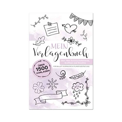 Abbildung von Vorlagenbuch: über 1500 Vorlagen für dein Bullet Journal Planer Kawaii Doodles Schmuckelemente Layout Elemente easy Setups ... Tiere, Einhorn, Essen und Trinken,...