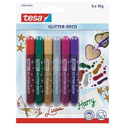 Abbildung von tesa 59900 00000 07 Glitter Deco Glitzerstift, 6 er Packung, standart