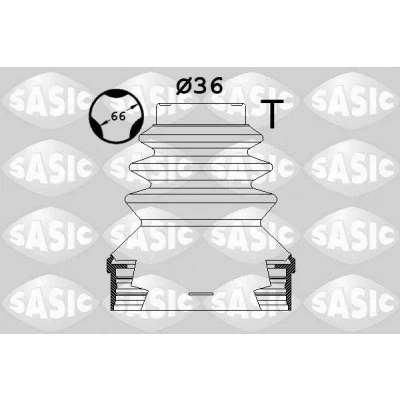Abbildung von SASIC 1900036 Achsmanschette getriebeseitig, Vorderachse rechts Thermoplast