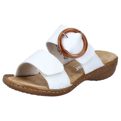 Abbildung von Rieker Damen Klassische Sandalen 60894, Frauen Sandalen,Freizeitschuhe,Sommerschuhe,offene Schuhe,Strandschuhe,Weiss (80),39 EU / 6 UK
