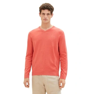 Abbildung von TOM TAILOR Herren 1038246 Basic Strick Pullover aus Baumwolle, 32740 navy red orange Blue Mouline, L