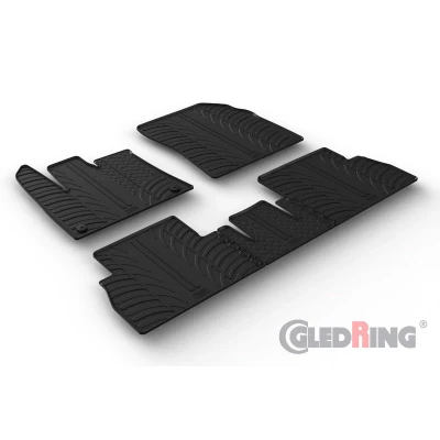 Abbildung von Gledring 0722 Fußmattensatz Gummi vorne und hinten 4 schwarz 750mm 550mm CITROËN: Berlingo