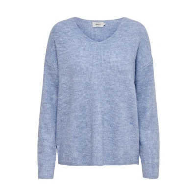 Abbildung von ONLY Onlcamilla V NECK Strickpullover, Damen, Größe: XXL, Light blue