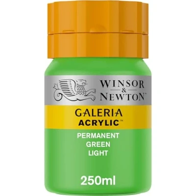 Abbildung von Winsor &amp; Newton 2137483 Galeria Acrylfarbe, hohe Pigmentierung, lichtecht, buttrige Konsistenz, 250 ml Tube Permanentgrün Hell