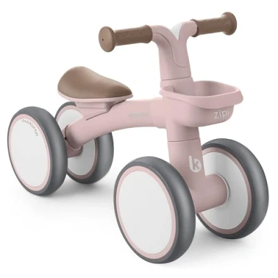 Abbildung von kikka boo ZIPI Fahrrad ohne Pedale, Baby Fahrrad, Laufrad, mit Korb, einstellbar, Kinderspielzeug, Geschenk, Rosa