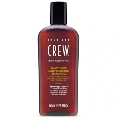 Abbildung von AMERICAN CREW Daily Deep Moisture Shampoo, 100 ml, Pflegeshampoo für Männer, Haarprodukt ohne Silikone, Haarshampoo mit Citrus &amp; Minze Duft, gesund aussehendes Haar, vegan