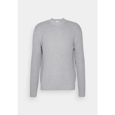 Abbildung von Selected Homme LS Structure CREW NECK NOOS Strickpullover, Herren, Größe: Medium, Light grey melange