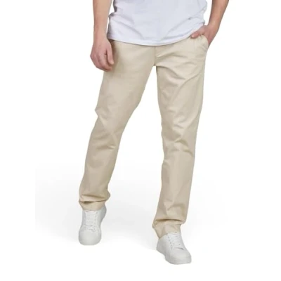 Abbildung von TOM TAILOR Chino Hose Herren Regular Fit Stretch Stoffhose Einfarbig, Länge:36L, Größe:Light Cashew Beige (10336), Weite:32W