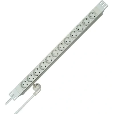 Abbildung von Kopp 931204016 PROFIversal 12 fach mit Schutzk. Std., 45 Grad gedr. Töpfen, 5 mm², 2 m Winkelstecker, 250 VAC, 16 Amp