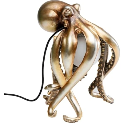 Abbildung von Kare Design Tischlampe Animal Octopus Gold, Tischleuchte, Tiermotiv, Dekoleuchte, Nachttischlampe, Schreibtischlampe Kinder, Leuchtmittel nicht inklusive, 34x22x26 cm (H/B/T)