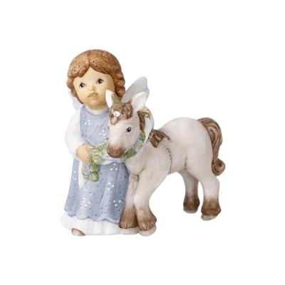 Abbildung von Goebel Nina und Marco Fabelhafter Begleiter 2022 Sammelfigur Engel mit Einhorn aus Porzellan Kristallen, 11 750 88 1