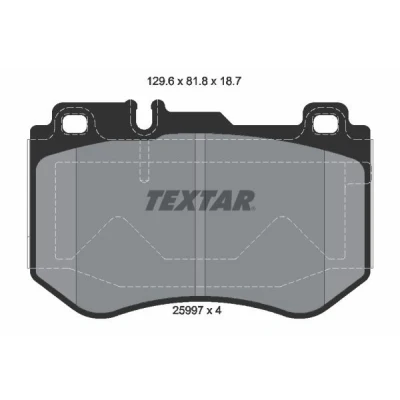 Abbildung von TEXTAR 2599701 Bremsbelagsatz für Verschleißwarnanzeiger vorbereitet MERCEDES BENZ: C Class Saloon, T modell, Coupe