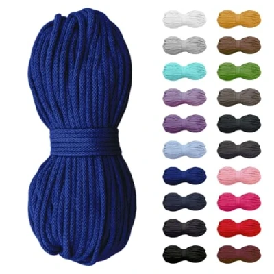 Abbildung von 5m Baumwollkordel 5mm, Kordel, Schnur, Turnbeutel, 21 Farben (Blau)