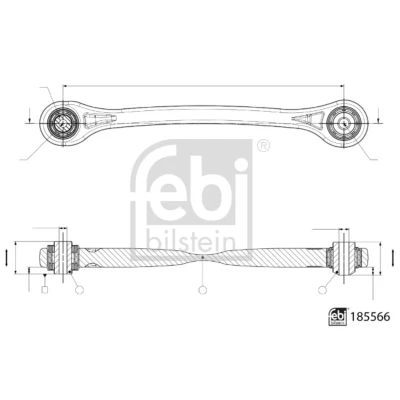 Abbildung von FEBI BILSTEIN 185566 Querlenker mit Lager Hinterachse links, vorne, unten, außen Aluminium AUDI: Q7, A6 C8 Avant