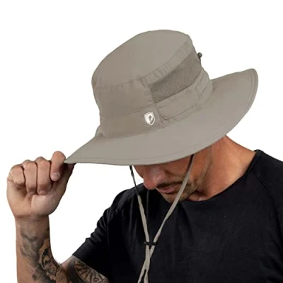 Abbildung von ALPIN LOACKER Outdoor Sonnenhut mit UV Schutz I Premium Wanderhut für und Bergsport aus recycelten Materialien Hut Herren &amp; Damen, Beige XL