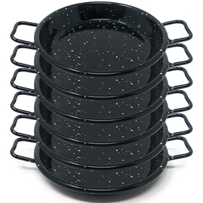 Abbildung von Menax Paella Pfanne Mini Stahl Antihaftbeschichtet Schwarz Set 6 Ø 10 cm 1 Portionen