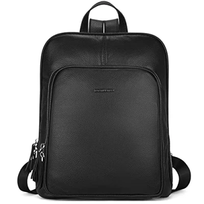 Abbildung von BOSTANTEN Leder Rucksack Damen Reiserucksack Tagesrucksack Casual Backpack Daypacks Schwarz