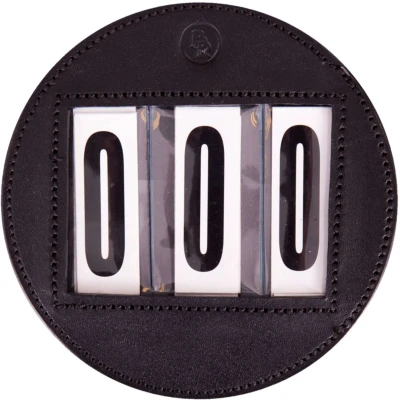 Abbildung von BR Startnummer rund Leder Paar Schwarz 11cm