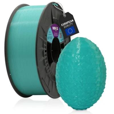 Abbildung von WINKLE PETG Filament 1.75mm Crystal Aquamarinblau, 300g Spule, 3D Drucker Kompatibel mit FDM Druckern, Druckmaterialien, Maßgenauigkeit +/ 0.05mm, Einfaches Drucken